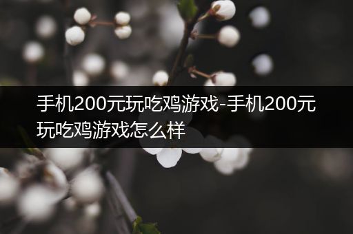 手机200元玩吃鸡游戏-手机200元玩吃鸡游戏怎么样