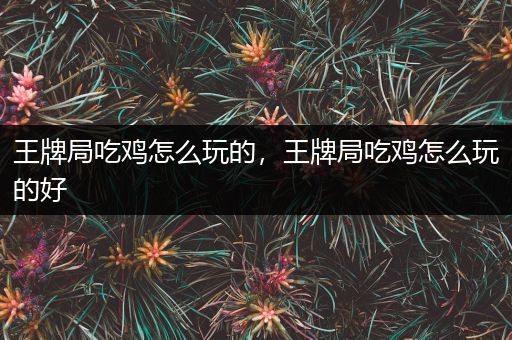 王牌局吃鸡怎么玩的，王牌局吃鸡怎么玩的好