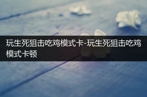 玩生死狙击吃鸡模式卡-玩生死狙击吃鸡模式卡顿