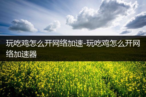 玩吃鸡怎么开网络加速-玩吃鸡怎么开网络加速器