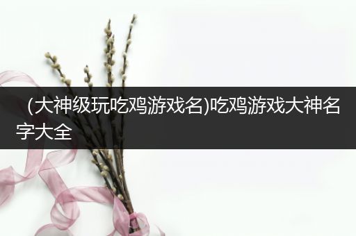 （大神级玩吃鸡游戏名)吃鸡游戏大神名字大全