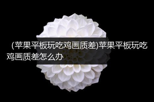 （苹果平板玩吃鸡画质差)苹果平板玩吃鸡画质差怎么办