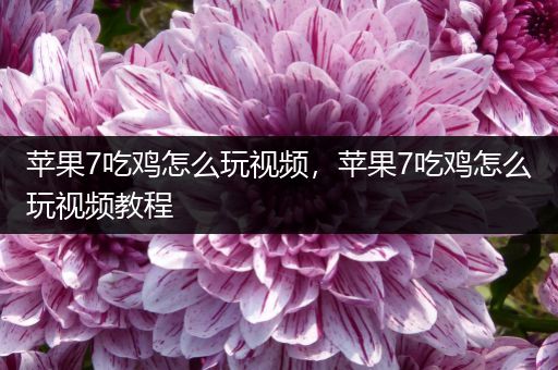 苹果7吃鸡怎么玩视频，苹果7吃鸡怎么玩视频教程