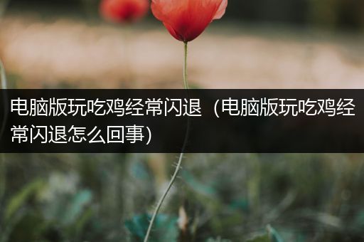 电脑版玩吃鸡经常闪退（电脑版玩吃鸡经常闪退怎么回事）