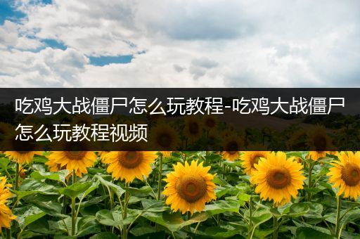 吃鸡大战僵尸怎么玩教程-吃鸡大战僵尸怎么玩教程视频