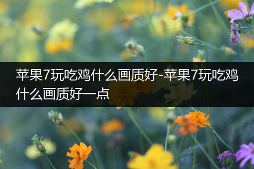 苹果7玩吃鸡什么画质好-苹果7玩吃鸡什么画质好一点