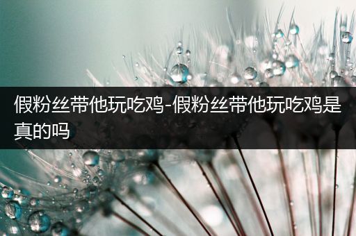 假粉丝带他玩吃鸡-假粉丝带他玩吃鸡是真的吗