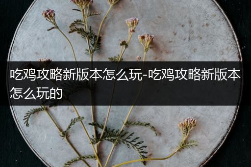 吃鸡攻略新版本怎么玩-吃鸡攻略新版本怎么玩的