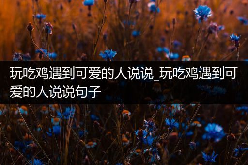 玩吃鸡遇到可爱的人说说_玩吃鸡遇到可爱的人说说句子