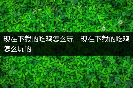 现在下载的吃鸡怎么玩，现在下载的吃鸡怎么玩的