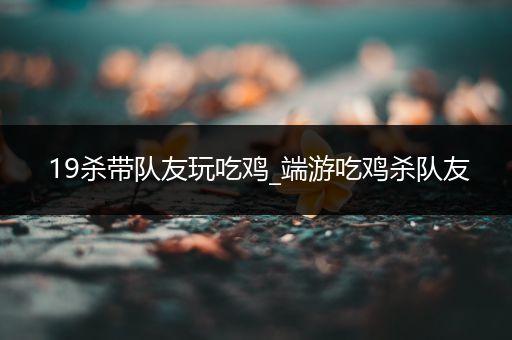 19杀带队友玩吃鸡_端游吃鸡杀队友