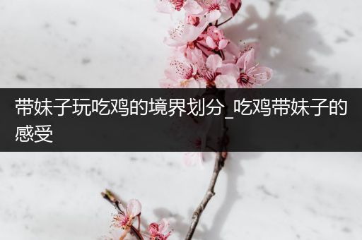 带妹子玩吃鸡的境界划分_吃鸡带妹子的感受