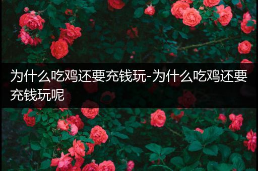 为什么吃鸡还要充钱玩-为什么吃鸡还要充钱玩呢