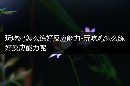 玩吃鸡怎么练好反应能力-玩吃鸡怎么练好反应能力呢