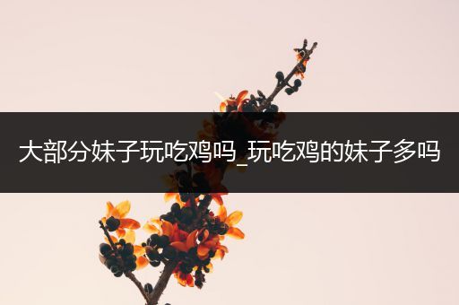 大部分妹子玩吃鸡吗_玩吃鸡的妹子多吗