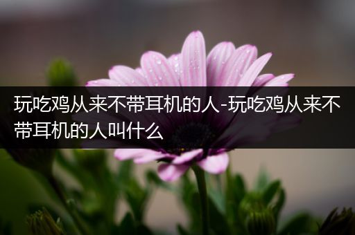 玩吃鸡从来不带耳机的人-玩吃鸡从来不带耳机的人叫什么