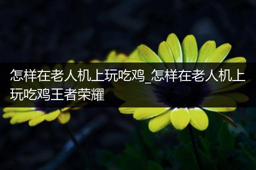 怎样在老人机上玩吃鸡_怎样在老人机上玩吃鸡王者荣耀