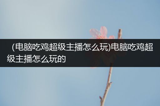 （电脑吃鸡超级主播怎么玩)电脑吃鸡超级主播怎么玩的