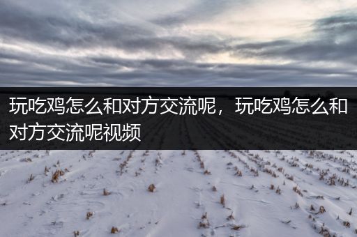 玩吃鸡怎么和对方交流呢，玩吃鸡怎么和对方交流呢视频