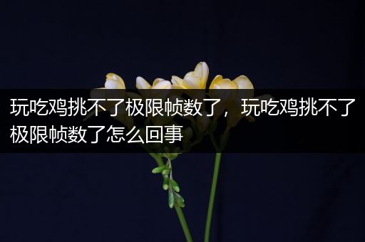 玩吃鸡挑不了极限帧数了，玩吃鸡挑不了极限帧数了怎么回事