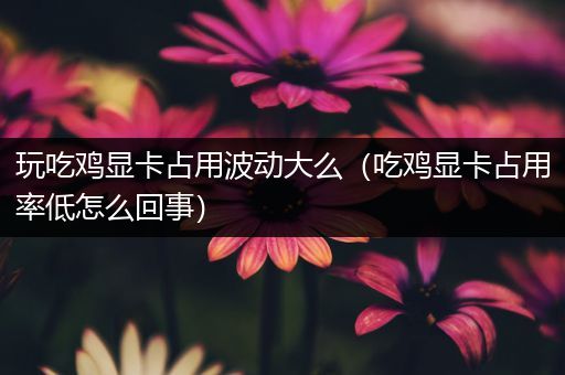 玩吃鸡显卡占用波动大么（吃鸡显卡占用率低怎么回事）