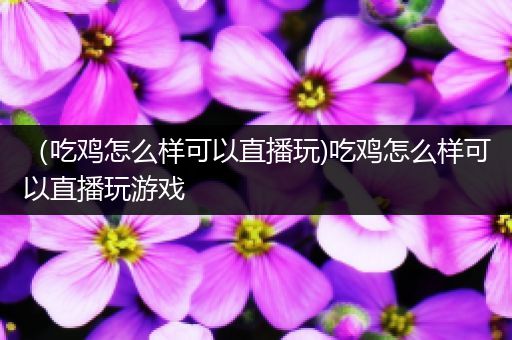 （吃鸡怎么样可以直播玩)吃鸡怎么样可以直播玩游戏