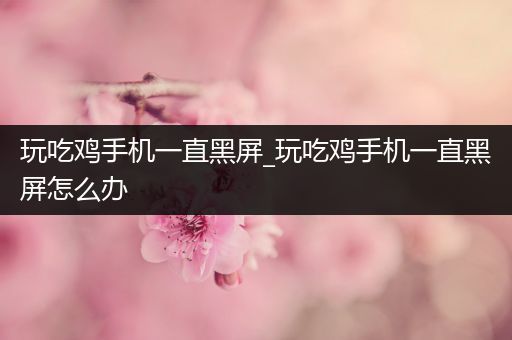 玩吃鸡手机一直黑屏_玩吃鸡手机一直黑屏怎么办