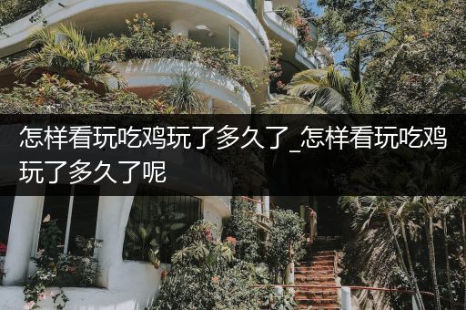 怎样看玩吃鸡玩了多久了_怎样看玩吃鸡玩了多久了呢
