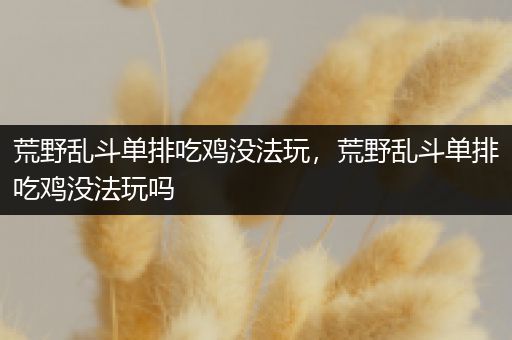 荒野乱斗单排吃鸡没法玩，荒野乱斗单排吃鸡没法玩吗