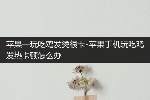 苹果一玩吃鸡发烫很卡-苹果手机玩吃鸡发热卡顿怎么办