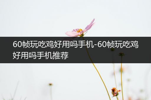 60帧玩吃鸡好用吗手机-60帧玩吃鸡好用吗手机推荐