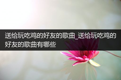 送给玩吃鸡的好友的歌曲_送给玩吃鸡的好友的歌曲有哪些