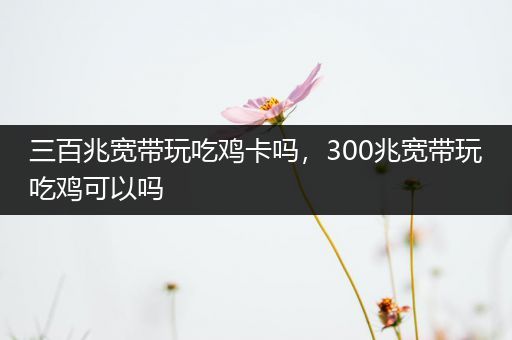 三百兆宽带玩吃鸡卡吗，300兆宽带玩吃鸡可以吗