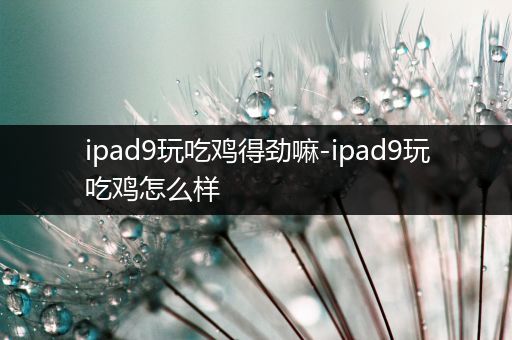 ipad9玩吃鸡得劲嘛-ipad9玩吃鸡怎么样