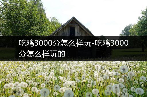 吃鸡3000分怎么样玩-吃鸡3000分怎么样玩的