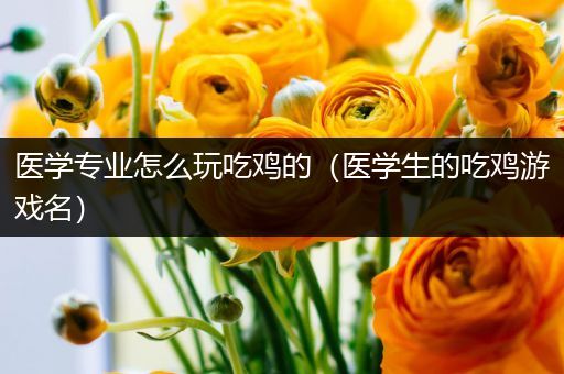 医学专业怎么玩吃鸡的（医学生的吃鸡游戏名）