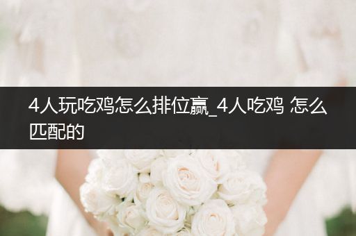 4人玩吃鸡怎么排位赢_4人吃鸡 怎么匹配的