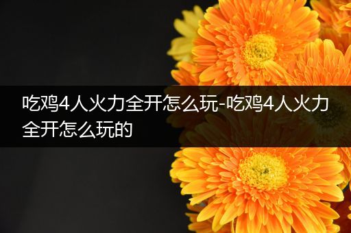 吃鸡4人火力全开怎么玩-吃鸡4人火力全开怎么玩的