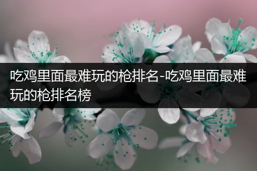 吃鸡里面最难玩的枪排名-吃鸡里面最难玩的枪排名榜