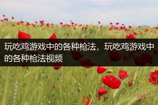 玩吃鸡游戏中的各种枪法，玩吃鸡游戏中的各种枪法视频