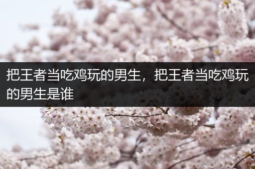 把王者当吃鸡玩的男生，把王者当吃鸡玩的男生是谁