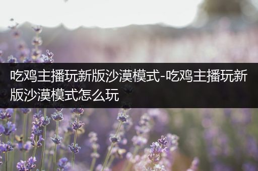 吃鸡主播玩新版沙漠模式-吃鸡主播玩新版沙漠模式怎么玩