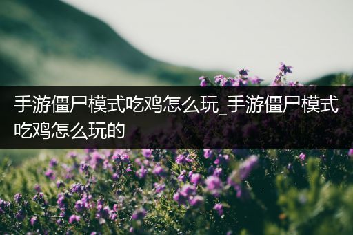 手游僵尸模式吃鸡怎么玩_手游僵尸模式吃鸡怎么玩的