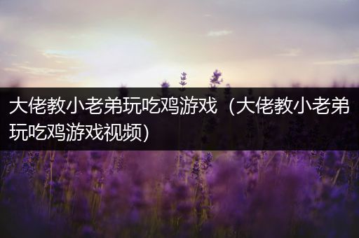 大佬教小老弟玩吃鸡游戏（大佬教小老弟玩吃鸡游戏视频）