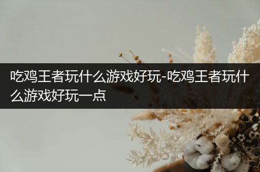 吃鸡王者玩什么游戏好玩-吃鸡王者玩什么游戏好玩一点