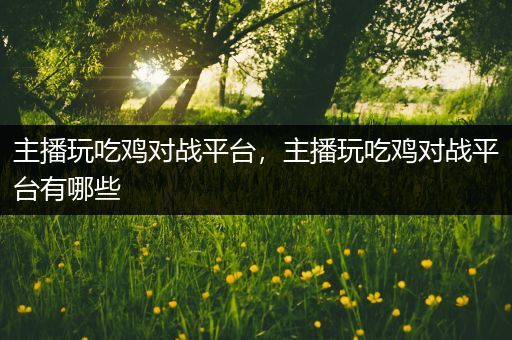 主播玩吃鸡对战平台，主播玩吃鸡对战平台有哪些