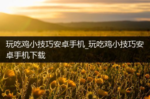 玩吃鸡小技巧安卓手机_玩吃鸡小技巧安卓手机下载