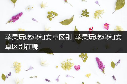 苹果玩吃鸡和安卓区别_苹果玩吃鸡和安卓区别在哪
