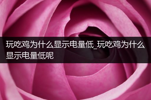 玩吃鸡为什么显示电量低_玩吃鸡为什么显示电量低呢
