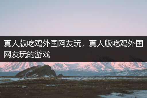 真人版吃鸡外国网友玩，真人版吃鸡外国网友玩的游戏